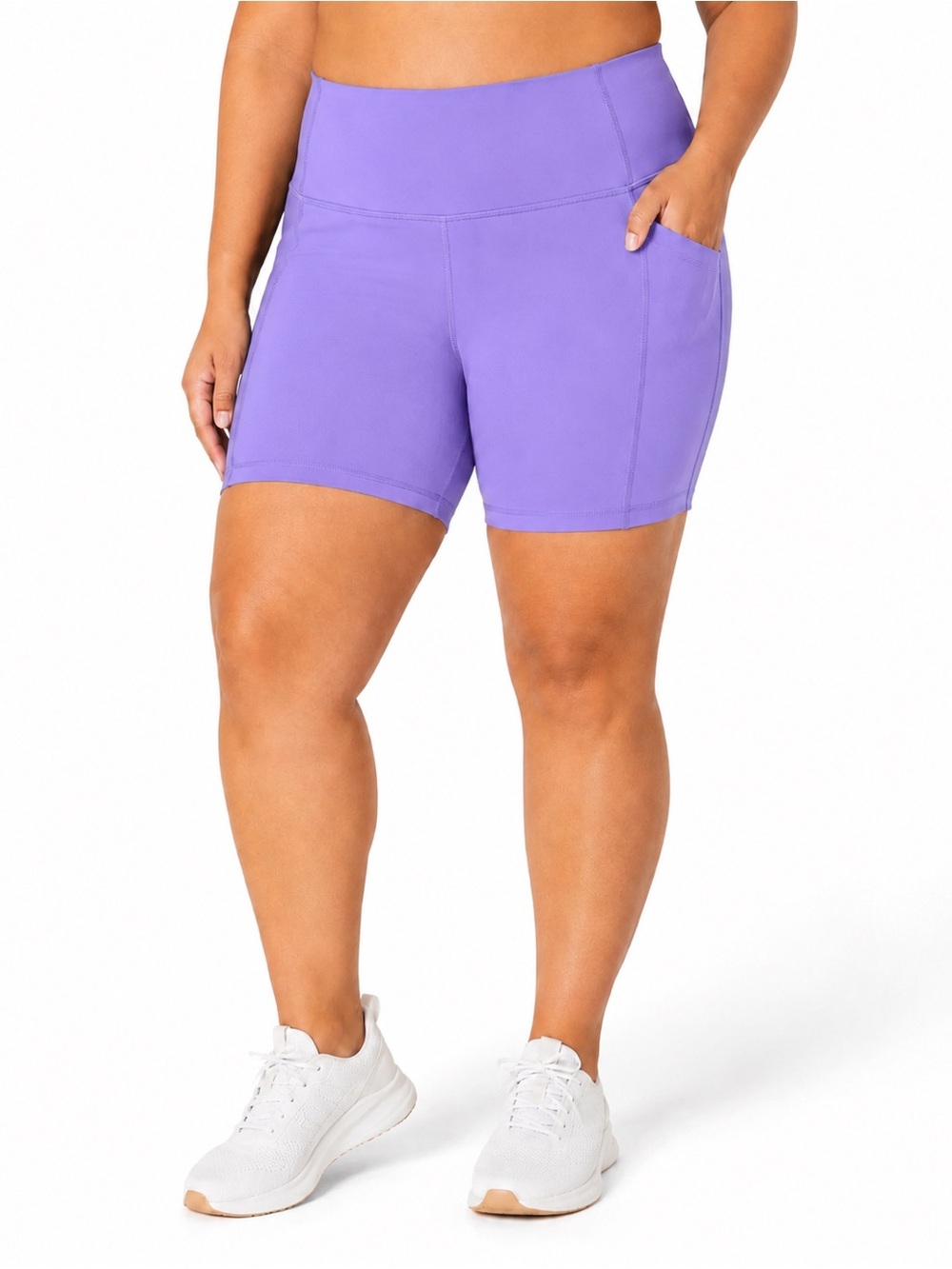 All In Motion Women's High-Rise Bike Shorts With Pockets Violet Size 2X